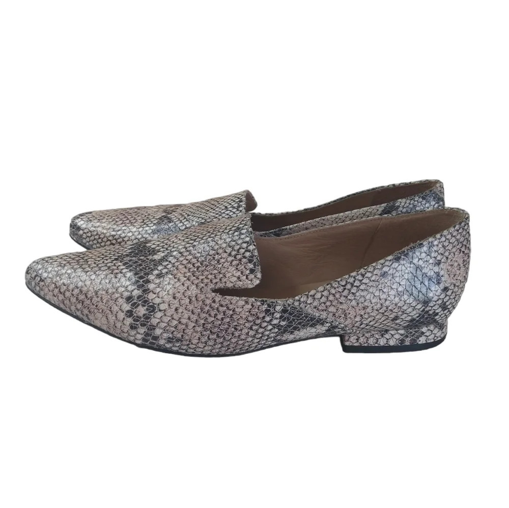 Able leather Reptile snakeskin‎ print loafers flats shoes Women's size 8.5